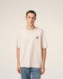 AMI PARIS Beige Cotton Ami Signature T-Shirt Mens Apparel