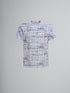 MARNI Blue organic cotton T-shirt with Marni Scribble motif Mens Apparel