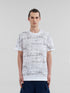 MARNI White organic cotton T-shirt with Marni Scribble motif Mens Apparel
