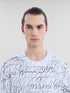MARNI White organic cotton T-shirt with Marni Scribble motif Mens Apparel