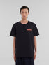 MARNI Black organic cotton T-shirt with Marni patch Mens Apparel