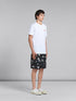 MARNI White organic cotton T-shirt with Marni patch Mens Apparel