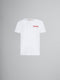 MARNI White organic cotton T-shirt with Marni patch Mens Apparel