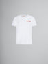 MARNI White organic cotton T-shirt with Marni patch Mens Apparel