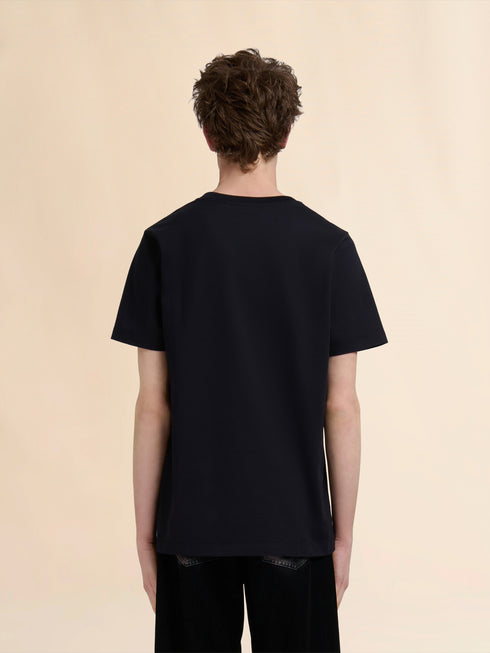 MARNI Black cotton crew neck T-shirt with Marni label Mens Apparel