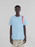 MARNI Light blue organic cotton T-shirt with Marni Mending logo Mens Apparel