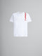 MARNI White organic cotton T-shirt with Marni Mending logo Mens Apparel