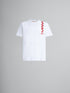 MARNI White organic cotton T-shirt with Marni Mending logo Mens Apparel