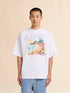 MARNI White cotton T-shirt with Marni Beach postcard print Men's Apparel