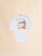 MARNI White cotton T-shirt with Marni Beach postcard print Men's Apparel