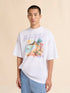 MARNI White cotton T-shirt with Marni Beach postcard print Men's Apparel