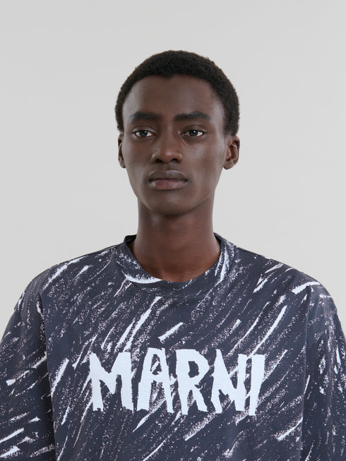 MARNI Scribble Logo Organic Jersey Mens Apparel