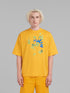 MARNI Bio Cotton T-Shirt with Marni dripping print Mens Apparel