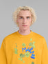 MARNI Bio Cotton T-Shirt with Marni dripping print Mens Apparel