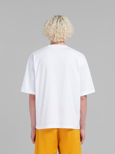 MARNI Bio Cotton T-shirt with Marni dripping print Mens Apparel