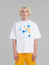 MARNI Bio Cotton T-shirt with Marni dripping print Mens Apparel