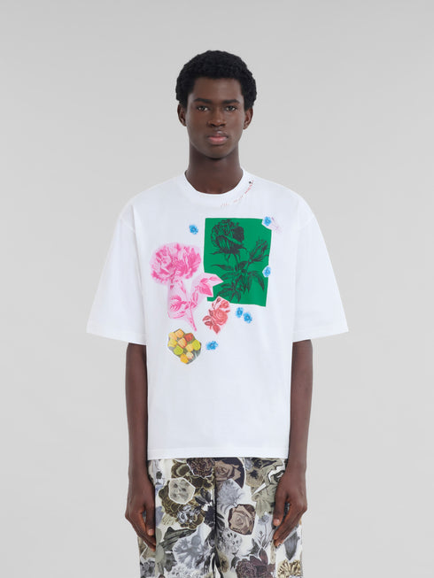 MARNI T-Shirt With Flower Prints Mens Apparel