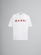 MARNI White organic cotton T-shirt with wrinkled Marni logo Mens Apparel