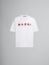 MARNI White organic cotton T-shirt with wrinkled Marni logo Mens Apparel