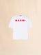 MARNI White cotton T-shirt with mohair patches Mens Apparel