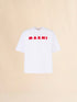 MARNI White cotton T-shirt with mohair patches Mens Apparel