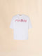 MARNI White cotton T-shirt with flocked Marni Animal Alphabet logo Men's Apparel