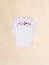 MARNI White cotton T-shirt with flocked Marni Animal Alphabet logo Men's Apparel