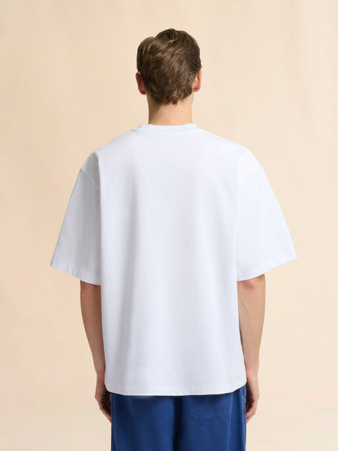 MARNI White Cotton T-shirt With Contrast Pocket Men's Apparel