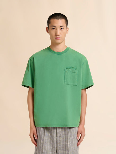 MARNI Green cotton T-shirt with Marni patches Men's Apparel