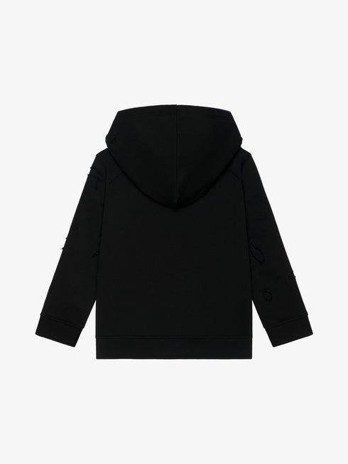 GIVENCHY hooded sweatshirt in partly destroyed fleece Kids Apparel