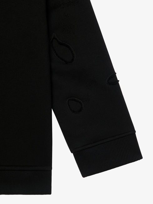 GIVENCHY hooded sweatshirt in partly destroyed fleece Kids Apparel