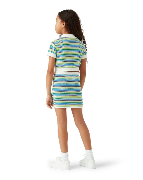 CASABLANCA Girls Stripe Crochet Top Kid's Apparel