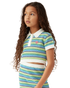 CASABLANCA Girls Stripe Crochet Top Kid's Apparel