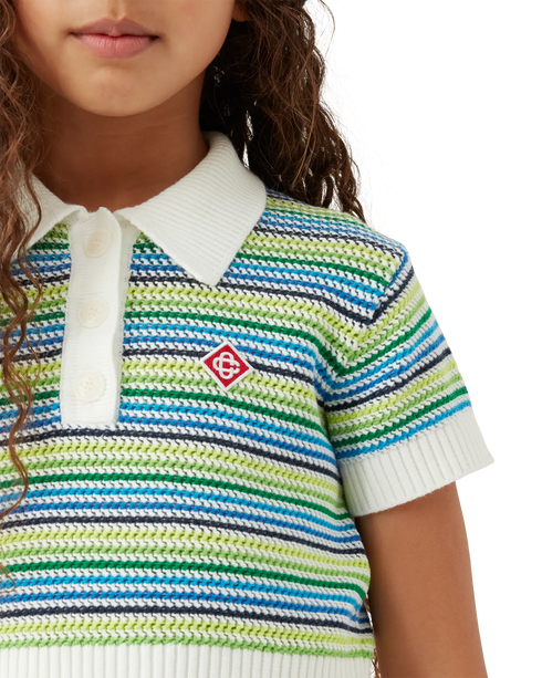 CASABLANCA Girls Stripe Crochet Top Kid's Apparel