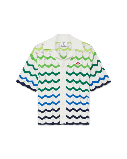 CASABLANCA Boys Wavy Knit Shirt Men's Apparel