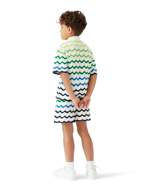 CASABLANCA Boys Wavy Knit Shirt Men's Apparel