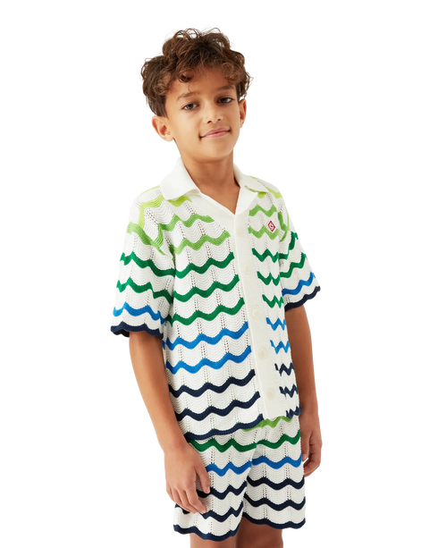 CASABLANCA Boys Wavy Knit Shirt Men's Apparel