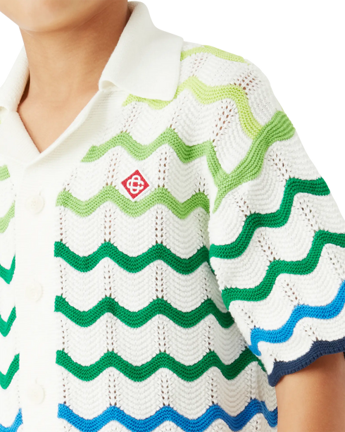 CASABLANCA Boys Wavy Knit Shirt Men's Apparel