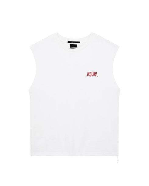 KSUBI Kingdom Cut Off Biggie Tee Wht Mens Apparel