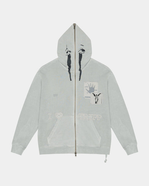 KSUBI Love Tripp Biggie Zip Thru Hoodie Moon Mens Apparel