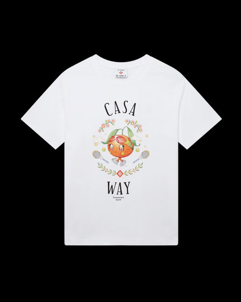 CASABLANCA Casa Way Orange Mascot Short Sleeve T-Shirt Mens Apparel