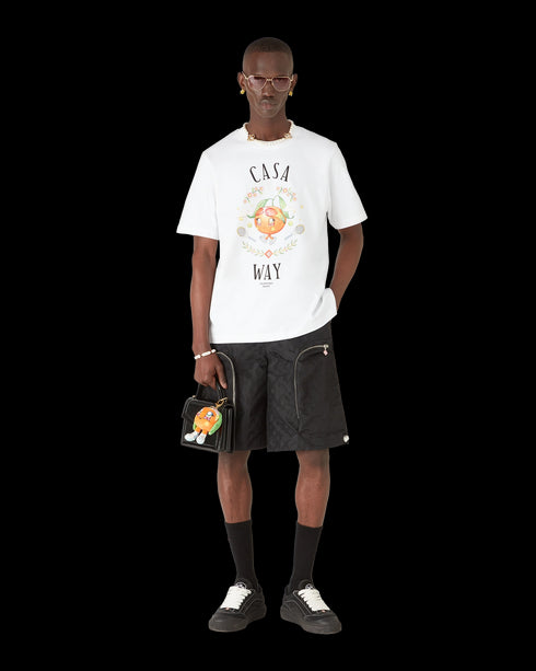 CASABLANCA Casa Way Orange Mascot Short Sleeve T-Shirt Mens Apparel