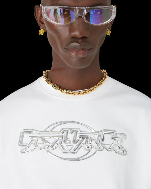 CASABLANCA Chrome Oversized Short Sleeve T-Shirt Mens Apparel