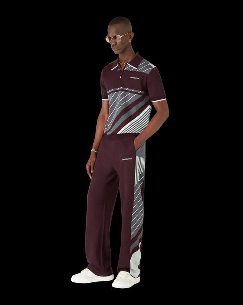 CASABLANCA Merino Diagonal Tennis Polo Mens Apparel