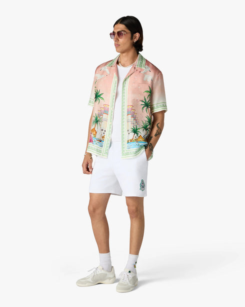 CASABLANCA White Hotel Emblem Embroidery Patch Sweatshorts Men's Apparel