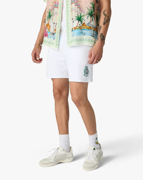 CASABLANCA White Hotel Emblem Embroidery Patch Sweatshorts Men's Apparel
