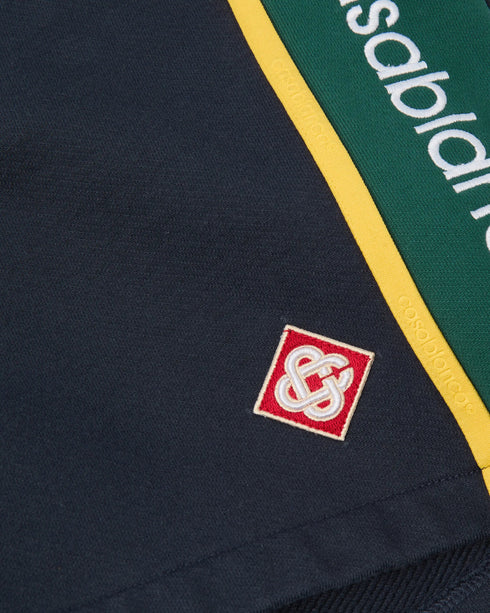 CASABLANCA Navy & Green Panelled Sweatshorts Men's Apparel