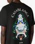 CASABLANCA Black Hotel Emblem Short Sleeve T‑Shirt Men's Apparel