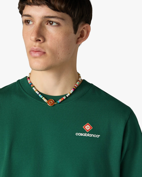 CASABLANCA Green Sport Type Short Sleeve T‑Shirt Men's Apparel