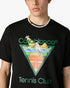 Black Tennis Club Icon Pyramid Abduction Short Sleeve T-Shirt — side model view